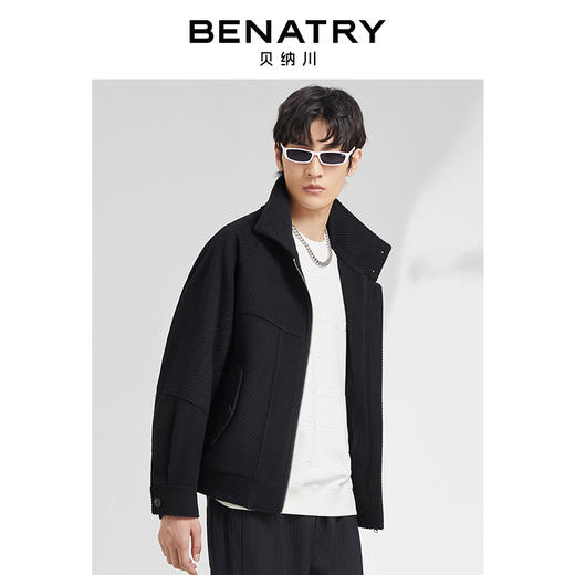 贝纳川时尚通勤斜纹立领夹克式薄外套ECK300007 商品图2