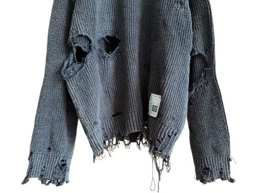 中性款宽松做旧破洞针织衫019 商品图2