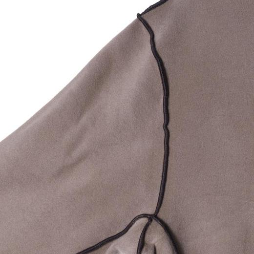 T2147秋冬季新款时尚个性绒面撞色明线立领长袖T恤百搭情侣套头上衣潮 商品图3