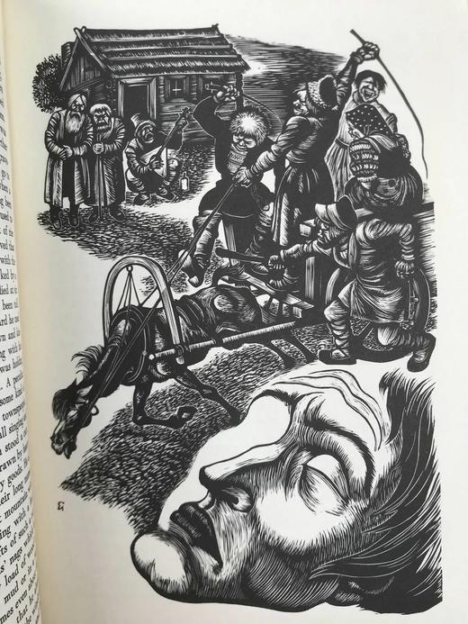 陀思妥耶夫斯基《罪与罚》 弗里茨·艾肯伯格木版画插图 豪华皮装18开 商品图11