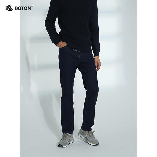 波顿直筒牛仔裤男士秋冬高端百搭长裤子 商品图2