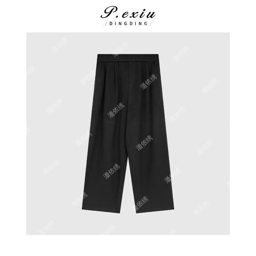 极简风加厚加绒松紧腰廓形休闲裤 WH00279 商品图1