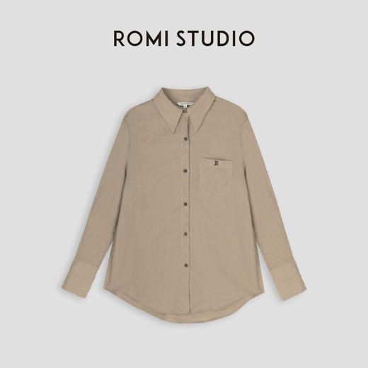 ROMI STUDIO【极简率性】 腔调穿搭麻料衬衣裤子套装T3380/K3076 商品图3