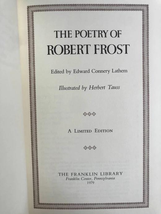 限量版！罗伯特·弗罗斯特诗集 配插图 豪华皮装18开 商品图2