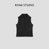 ROMI STUDIO“法式优雅”绵羊毛混纺粗花呢小香风翻领马甲 431W6081 商品缩略图1