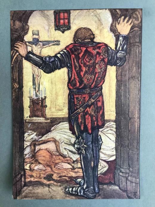 1912年 丁尼生《桂妮薇与其他诗歌》 弗洛伦斯·哈里森24幅彩色手工贴图与大量黑白插图 漆布精装16开 商品图8