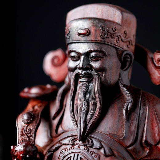 【青山特惠】小叶紫檀 | 如意财神高油密老料雕刻 b28 商品图4