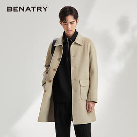 贝纳川休闲通勤翻领男士呢大衣外套ECY328002724