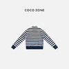 COCO ZONE 美式条纹撞色立领休闲显瘦拉链外套CD1A0020 商品缩略图1
