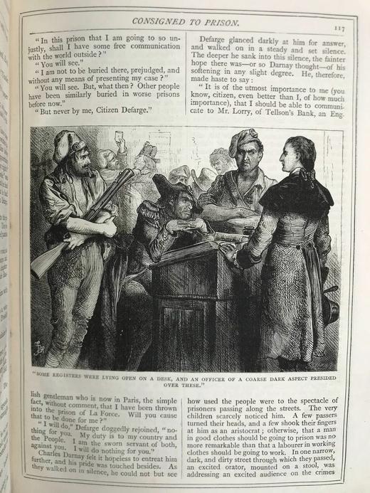 约19世纪后期 狄更斯《双城记》 25幅插图 漆布精装16开 商品图9