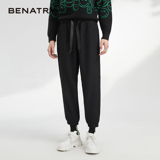 贝纳川松紧腰抽绳男士运动裤ECK332008402 商品图0