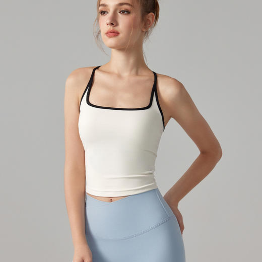 新款工字美背运动内衣女 防震亲肤裸感撞色瑜伽背心普拉提健身文胸女 BM MZ-270 商品图1