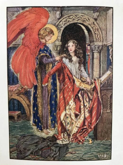 1921年 匈牙利公主圣伊丽莎白的故事 8幅彩色插图 真皮脊精装32开 商品图9