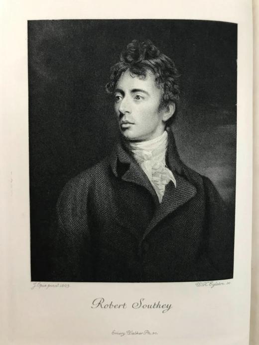 工坊特装本！1909年 罗伯特·骚赛诗集 1幅肖像插图 真皮精装32开 商品图3