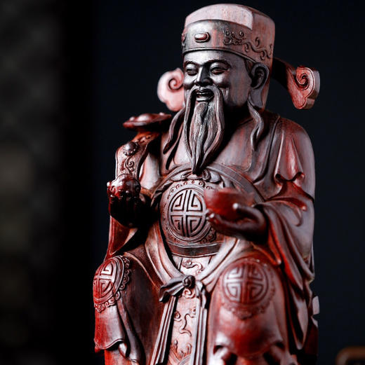 【青山特惠】小叶紫檀 | 如意财神高油密老料雕刻 b28 商品图1