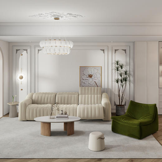 顾家家居整装 现代时尚 皮艺/布艺功能沙发 KZ.9032(B)蓝色曼波 商品图3