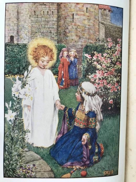 1921年 匈牙利公主圣伊丽莎白的故事 8幅彩色插图 真皮脊精装32开 商品图2