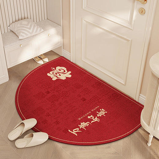 「七款可选！半圆水晶绒地垫」新年水晶绒门口地垫居家日用卧室入户门地毯进门地垫防滑门垫布艺 商品图2