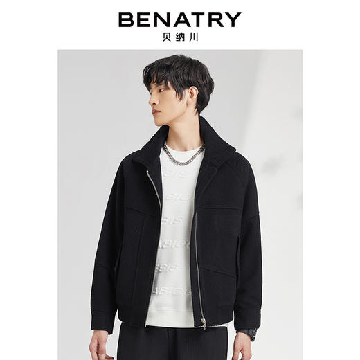 贝纳川时尚通勤斜纹立领夹克式薄外套ECK300007 商品图3