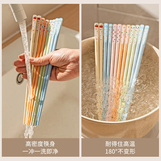 摩登主妇动物派对筷子家用高档抗菌防霉分人家庭专人专用合金筷子 商品图2
