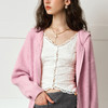 欧芮儿粉色连帽毛织开衫甜美温柔风 商品缩略图3
