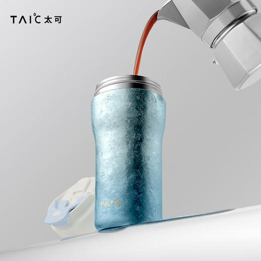 TAIC太可纯钛保温杯保冷幻彩咖啡杯高颜值轻奢便携随行杯带提绳  ZJ 商品图4