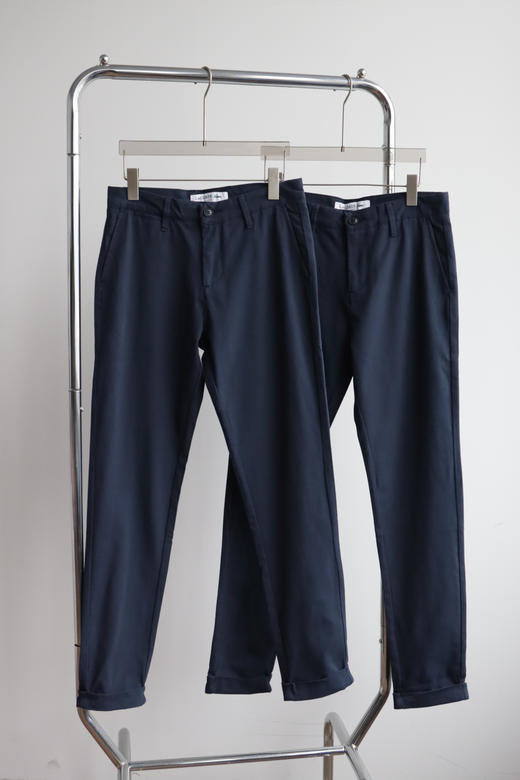 L.A.C 法系小鱼 秋季薄款 弹力小直筒卷边长裤 XXK177 商品图0