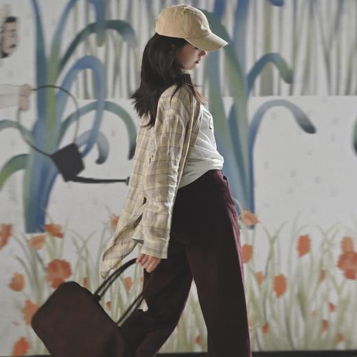 顺丰包邮34507洛诗琳春季新款清冷感经典格纹翻领亚麻衬衫女662 商品图4