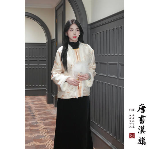 【金韵芳华】非遗宋锦|新中式国风外套秋冬加棉织锦面料浮雕织金工艺棉服 商品图2