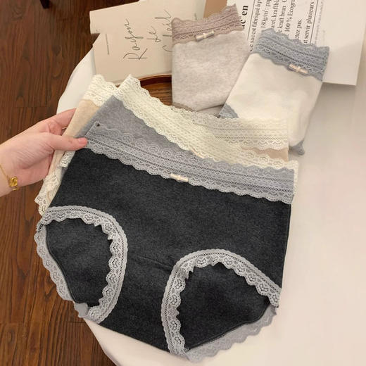 颜值太高啦！法式蕾丝彩纱婴儿棉纯棉内裤全棉抗菌加长裆四季性感三角裤 商品图4