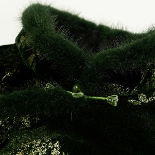 QE807斯尔丽25春季新中式喜庆百年战袍烫金印花袖口刺绣领口门襟旗袍 商品图7