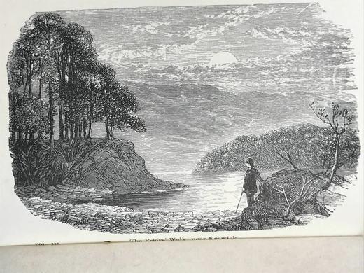 袖珍本！约19世纪后期 华兹华斯诗集（全8卷） 10幅版画插图 漆布精装64开 商品图7