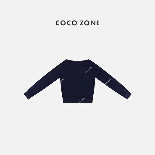 COCO ZONE 100绵羊毛春季一字肩字母长袖针织衫CD1A0031 商品图1