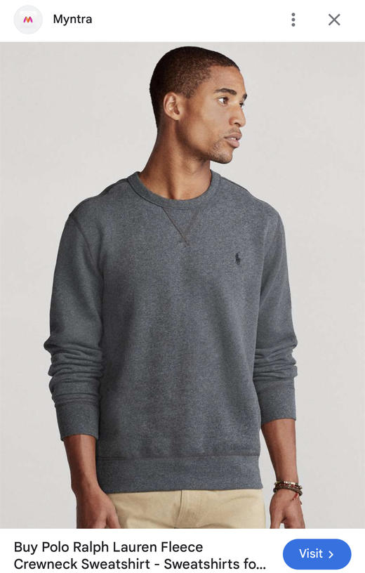 R.L 双面平纹针织 宽松圆领卫衣 WY879 商品图5