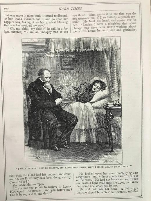 约19世纪后期 狄更斯《艰难时世》 20幅插图 漆布精装16开 商品图6