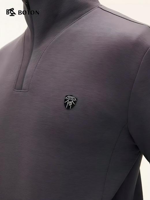 波顿秋冬男士长袖立领深蓝色针织衫卫衣高端拉链上衣MT025324 商品图3