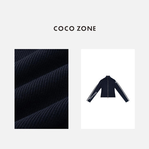 COCO ZONE "学院风 "系列撞色边立领针织开衫ACC2D2988 商品图3