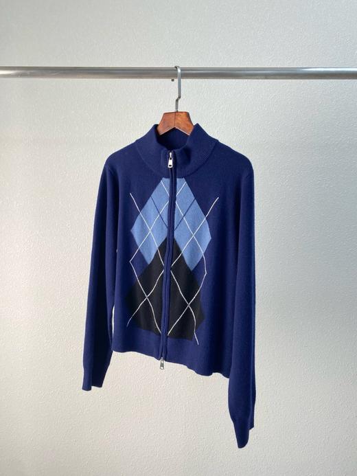 2024重磅高支羊毛毛衣！弹力舒适菱格复古半高领双拉链毛衣开衫！ 商品图1