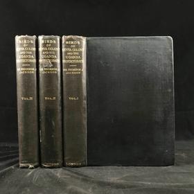 含藏书票！1938年 肯尼亚殖民地与乌干达保护国鸟类图鉴（全3卷）  24幅彩色241幅黑白插图 漆布精装16开