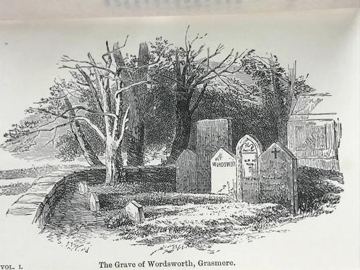 袖珍本！约19世纪后期 华兹华斯诗集（全8卷） 10幅版画插图 漆布精装64开 商品图5