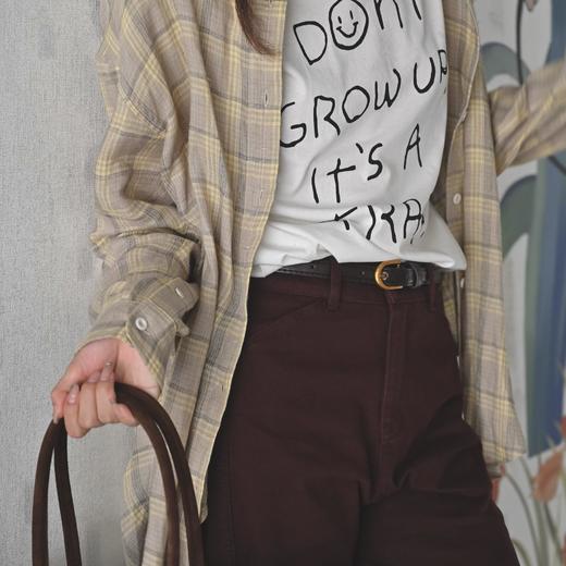 顺丰包邮34507洛诗琳春季新款清冷感经典格纹翻领亚麻衬衫女662 商品图1