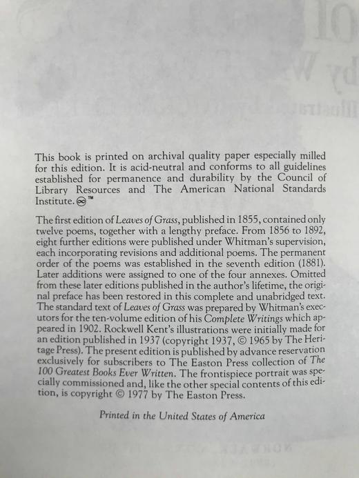 惠特曼《草叶集》 数十幅插图 豪华皮装18开 商品图4