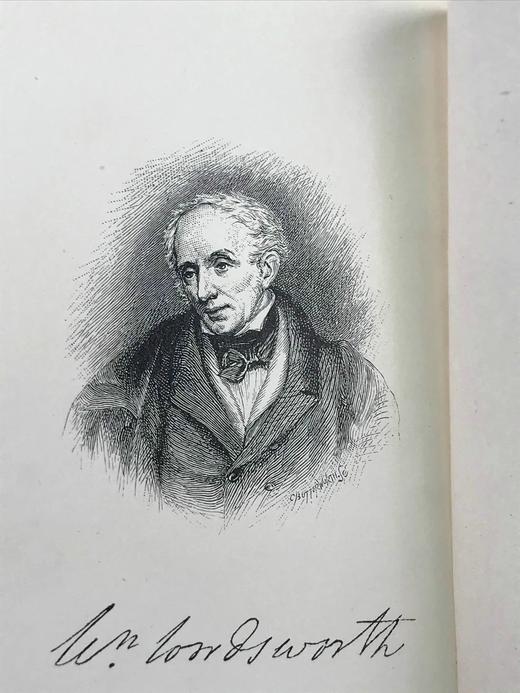 袖珍本！约19世纪后期 华兹华斯诗集（全8卷） 10幅版画插图 漆布精装64开 商品图3