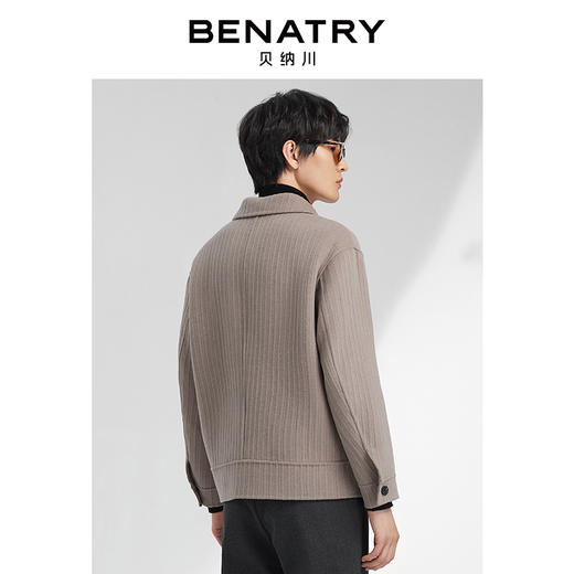 贝纳川竖条纹大贴袋翻领男士夹克外套ECK400008 商品图4