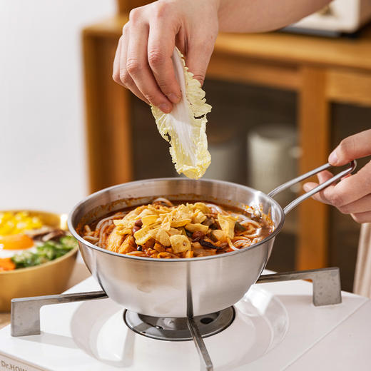 摩登主妇韩式泡面碗带手柄米酒碗餐具汤碗不锈钢拉面碗拌饭分食碗 商品图2