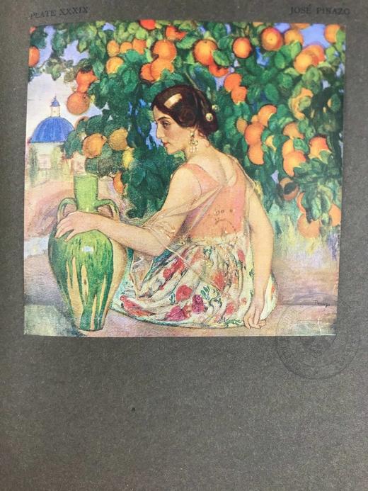 含藏书票！1921年 西班牙绘画 52幅插图（含10幅彩色手工贴图） 真皮脊精装大16开 商品图9
