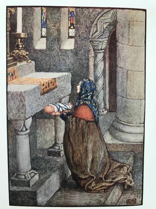 1921年 匈牙利公主圣伊丽莎白的故事 8幅彩色插图 真皮脊精装32开 商品图10