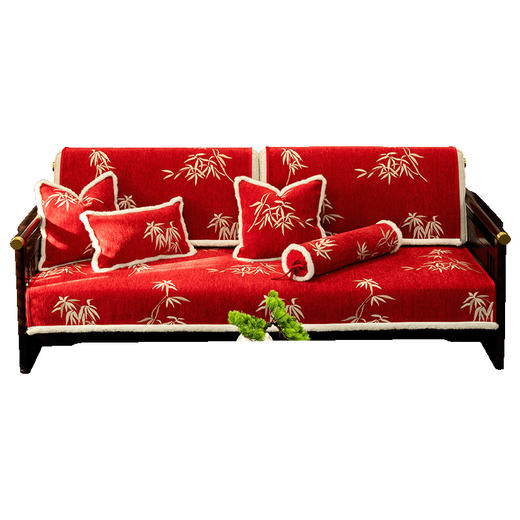 新中式国潮沙发垫防滑沙发盖布红色喜庆新年四季通用新款 商品图3