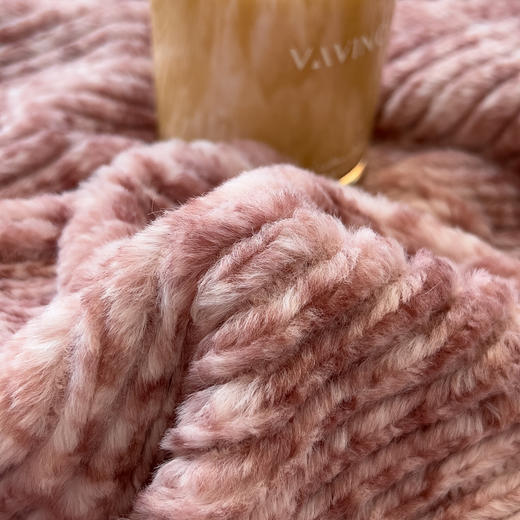 【一套约8.6斤重】秋冬御寒保暖加厚保暖针织兔毛条纹四件套 柔软亲肤不起静电套件 商品图7