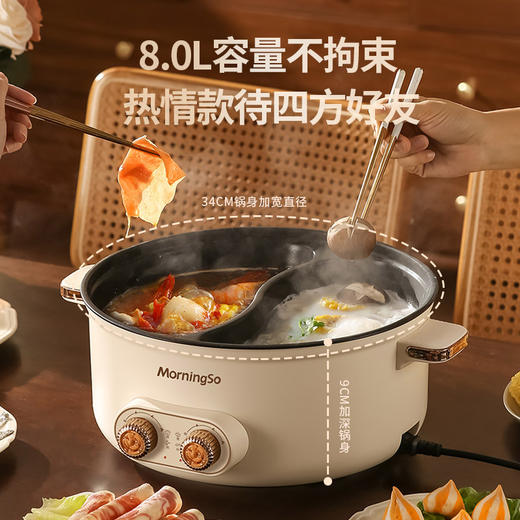日用百货-鸳鸯锅电火锅锅家用多功能一体电煮锅大容量 商品图0